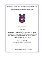 Tóm tắt kiểm Định tác Động bất cân xứng của dòng vốn Đầu tư trực tiếp từ nước ngoài, khí thải co2 Đến tăng trưởng kinh tế   bằng chứng thực nghiệm tại việt nam