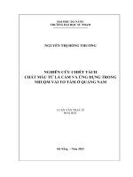 Nghiên cứu chiết tách chất màu từ lá cẩm và Ứng dụng trong nhuộm vải tơ tằm Ở quảng nam