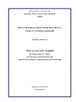 Phân tích hoạt Động kinh doanh của công ty cổ phần kinh Đô