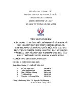 Vận dụng tư tưởng hồ chí minh về văn hóa và con người vào việc thực hiện Đường lối, chủ trương của Đảng, quốc hội  nêu cao vai trò, trách nhiệm chăm lo