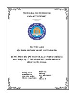 Trình bày các nguy cơ, cách phòng chống và khắc phục sự cố Đối với Đường truyền trên các kênh truyền thông