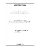 Thực trạng và giải pháp nâng cao kỹ năng tiếng anh của sinh viên ngành du lịch, trường Đại học hoa lư