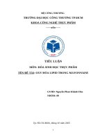 Tên Đề tài oxy hóa lipid trong mayonnaise