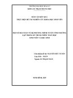 Một số bài toán liên quan Đến hệ phương trình tuyến tính trong kỳ thi olympic toán học sinh viên và học sinh