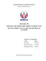 Bài tập lớn môn học hệ thống Điều khiển tự Động Ô tô Đề tài nghiên cứu và chế tạo mô hình xe tự hành