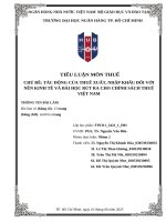 Chủ Đề tác Động của thuế xuất, nhập khẩu Đối với nền kinh tế và bài học rút ra cho chính sách thuế việt nam