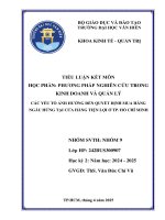 Các yếu tố Ảnh hưởng Đến quyết Định mua hàng ngẫu hứng tại cửa hàng tiện lợi Ở tp  hồ chí minh