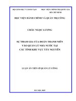 Sự tham gia của Đoàn thanh niên vào quản lý nhà nƣớc tại các tỉnh khu vực tây nguyên