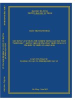 Xây dựng và sử dụng thí nghiệm trong dạy học phần nhiệt  khoa học tự nhiên 8 theo hướng phát triển năng lực tìm hiểu tự nhiên của học sinh