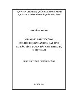 GIÁM SÁT ĐẦU TƯ CÔNG CỦA HỘI ĐỒNG NHÂN DÂN CẤP TỈNH TẠI CÁC TỈNH DUYÊN HẢI NAM TRUNG BỘ Ở VIỆT NAM