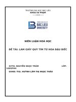 Niên luận hoá học Đề tài làm giấy quỳ tím từ hoa Đậu biếc