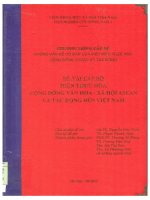 ĐỀ TÀI CẤP BỘ HIỆN THỰC HÓA CỘNG ĐỒNG VĂN HÓA- XÃ HỘI ASEAN VÀ TÁC ĐỘNG ĐẾN VIỆT NAM