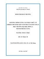 Chương trình nâng cao nhận thức về stress cho sinh viên năm nhất ngành tâm lý học trường Đại học Đông Á thành phố Đà nẵng