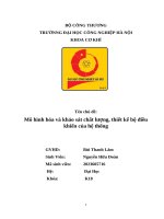 nhóm 11 cơ sở hệ thống tự động haui Mô hình hóa và khảo sát chất lượng, và thiết kế bộ điều khiển của hệ thống.