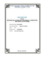 nhóm 3 cơ sở hệ thống tự động haui Mô hình hóa và khảo sát chất lượng, và thiết kế bộ điều khiển của hệ thống.