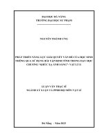 Phát triển năng lực giải quyết vấn Đề của học sinh thông qua sử dụng bài tập Định tính trong dạy học chương khúc xạ Ánh sáng vật lí 11