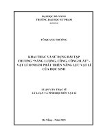 Khai thác và sử dụng bài tập chương năng lượng, công, công suất vật lí 10 nhằm phát triển năng lực vật lí của học sinh