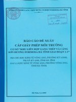 Báo cáo Đề xuất cấp giấy phép môi trường cơ sở khu liên hợp gang thép và cảng sơn dương foromsa hà tĩnh giai Đoạn 1 1