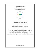 Vận dụng thẻ Điểm cân bằng trong Đo lường và Đánh giá thành quả phi tài chính tại công ty cổ phần sông ba