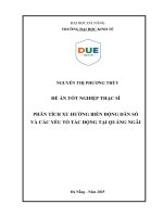 Phân tích xu hướng biến Động dân số và các yếu tố tác Động tại quảng ngãi