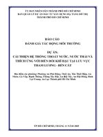 Báo cáo dtm dự Án cải thiện hệ thống thoát nước, nước thải và thích Ứng với biến Đổi khí hậu tại tham lương bến cát