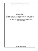 Báo cáo Đánh giá tác Động môi trường cảng hàng không quốc tế gia bình