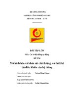 nhóm 6 cơ sở hệ thống tự động haui Mô hình hóa và khảo sát chất lượng, và thiết kế bộ điều khiển của hệ thống.