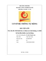 nhóm 63 cơ sở hệ thống tự động haui Mô hình hóa và khảo sát chất lượng, và thiết kế bộ điều khiển của hệ thống.