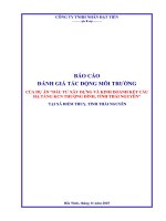 Báo cáo Đánh giá tác Động môi trường dự Án Đầu tư xây dựng và kinh doanh kết cấu hạ tầng kcn thượng Đình tỉnh thái nguyên