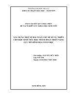 Xây dựng một số bài toán chủ Đề số tự nhiên cho học sinh tiểu học nhằm phát triển năng lực mô hình hóa toán học