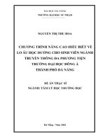 Nâng cao hiểu biết về lo Âu học Đường cho sinh viên ngành truyền thông Đa phương tiện trường Đại học Đông Á, thành phố Đà nẵng