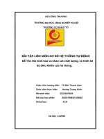 nhóm 33 bài tập lơn cơ sở hệ thống tự động haui Mô hình hóa và khảo sát chất lượng, và thiết kế bộ điều khiển của hệ thống.