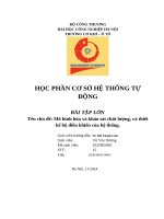 nhóm 15 cơ sở hệ thống tự động haui Mô hình hóa và khảo sát chất lượng, và thiết kế bộ điều khiển của hệ thống.