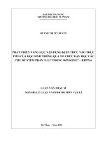Phát triển năng lực vận Động kiến thức vào thực tiễn của học sinh thông qua tổ chức dạy học các chủ Đề stem phần lực trong Đời sống khoa học tự nhiên 6