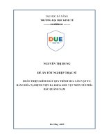 Hoàn thiện kiểm soát quy trình mua sắm vật tư, hàng hóa tại bệnh viện Đkkvmn phía bắc quảng nam