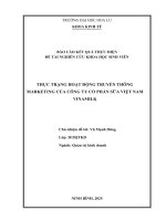 Thực trạng hoạt Động truyền thông marketing tại công ty cổ phần sữa việt nam  vinamilk