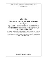 Báo cáo dtm dự Án du lịch sinh thái nghỉ dưỡng giải trí núi chứa chan