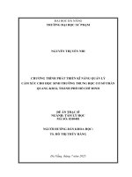 Chương trình phát triển kĩ năng quản lý cảm xúc cho học sinh trường trung học cơ sở trần quang khải, thành phố hồ chí minh