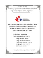 IUH - NHẬP MÔN CÔNG NGHỆ THỰC PHẨM - GIỚI THIỆU DỰ ÁN & CHUỖI CUNG ỨNG VÀ MỐI LIÊN HỆ QUA LẠI GIỮA CÁC NGÀNH KHÁCVỚI NGÀNH CÔNG NGHỆ THỰC PHẨM