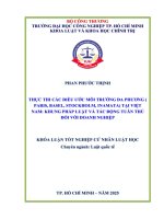 IUH - KLTN Luật quốc tế - THỰC THI CÁC ĐIỀU ƯỚC MÔI TRƯỜNG ĐA PHƯƠNG (PARIS, BASEL, STOCKHOLM, MINAMATA) TẠI VIỆT NAM: KHUNG PHÁP LUẬT VÀ TÁC ĐỘNG TUÂN THỦ ĐỐI VỚI DOANH NGHIỆP