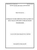 Cảnh quan văn hoá thích Ứng lũ lụt khu dân cư hạ lưu sông kôn và sông hà thanh, tỉnh bình Định