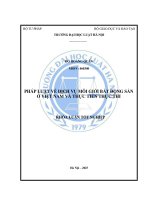 Khóa luận tốt nghiệp Luật học: Pháp luật về dịch vụ môi giới bất động sản ở Việt Nam và thực tiễn thực thi
