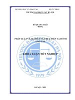 Khóa luận tốt nghiệp Luật học: Pháp luật về giá đất và thực tiễn tại tỉnh Lào Cai