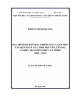 Đặc Điểm dịch tễ học nhiễm sán lá gan nhỏ tại một số xã của tỉnh phú yên, yên bái và hiệu quả biện pháp can thiệp (2020 2023)