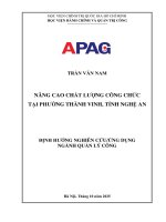 Nâng cao chất lượng công chức tại phường Thành Vinh, tỉnh Nghệ An
