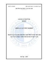 Khóa luận tốt nghiệp Luật học: Pháp luật về bồi thường khi Nhà nước thu hồi đất ở và thực tiễn thi hành ở Việt Nam