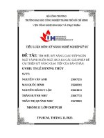 IUH - Tiểu luận Kỹ năng nghề nghiệp kỹ sư - TÌM HIỂU KỸ NĂNG GIAO TIẾP NGÔN NGỮ VÀ PHI NGÔN NGỮ, ĐƯA RA CÁC GIẢI PHÁP ĐỂ CẢI THIỆN KỸ NĂNG GIAO TIẾP CỦA BẢN THÂN