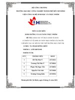 IUH - TIỂU LUẬN DINH DƯỠNG VÀ AN TOÀN THỰC PHẨM - KHẢO SÁT VỀ THỰC HÀNH VỆ SINH CÁ NHÂN VÀ VỆ SINH AN TOÀN THỰC PHẨM CỦA NGƯỜI CHẾ BIẾN TẠI CÁC BẾP ĂN TẬP THỂ TRƯỜNG HỌC Ở ĐÔ THỊ