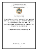 Tóm tắt Ảnh hưởng của quản trị nguồn nhân lực và Đổi mới giáo dục Đến sự gắn bó tổ chức của người lao Động