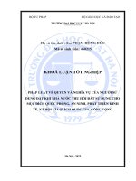Khóa luận tốt nghiệp Luật học: Pháp luật về quyền và nghĩa vụ của người sử dụng đất khi Nhà nước thu hồi đất sử dụng cho mục đích quốc phòng, an ninh, phát triển kinh tế, xã hội vì lợi ích quốc gia, công cộng